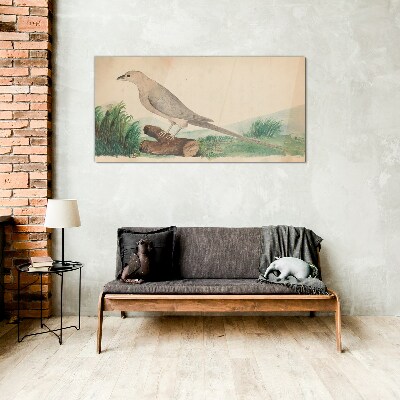 Tableau sur verre Un oiseau sur fond de nature