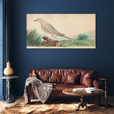 Tableau sur verre Un oiseau sur fond de nature