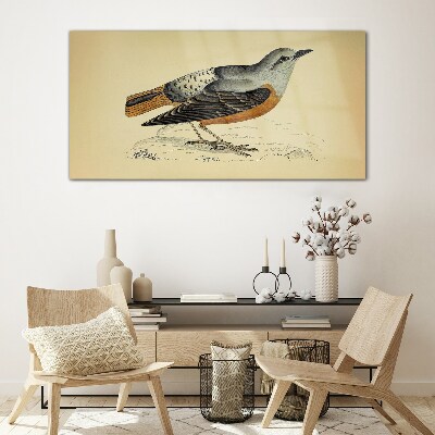 Tableau en verre Un oiseau aux tons pastel