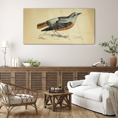 Tableau en verre Un oiseau aux tons pastel