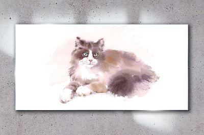 Tableau photo sur verre Le rêve d'un chat