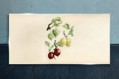 Tableau verre imprimé Fruits sur fond pastel