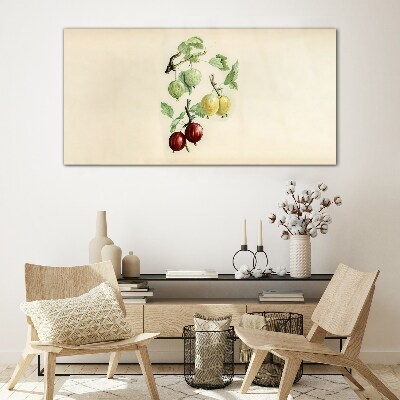 Tableau verre imprimé Fruits sur fond pastel