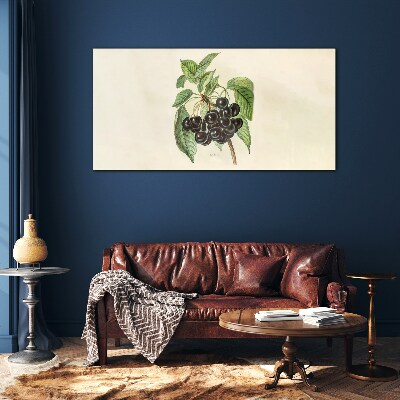 Tableau photo sur verre Fruit noir sur une branche