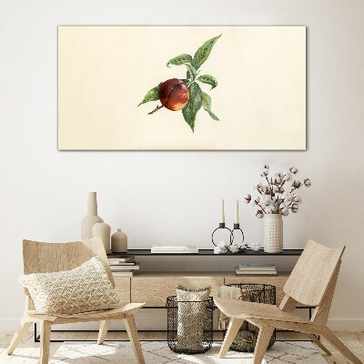 Tableau en verre Une pomme sur un fond de feuilles