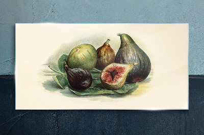 Tableau photo sur verre Figue sur une feuille