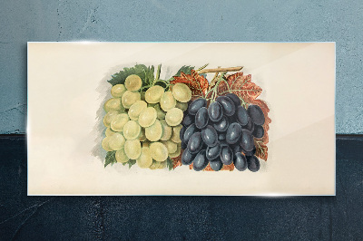 Tableau sur verre Raisins en harmonie de couleurs