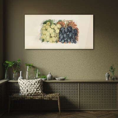 Tableau sur verre Raisins en harmonie de couleurs