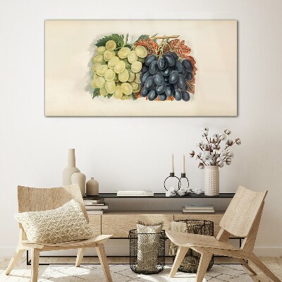 Tableau sur verre Raisins en harmonie de couleurs