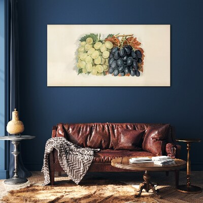 Tableau sur verre Raisins en harmonie de couleurs
