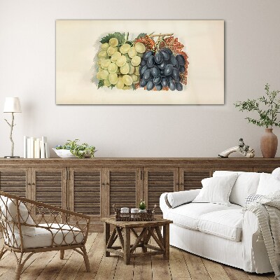 Tableau sur verre Raisins en harmonie de couleurs