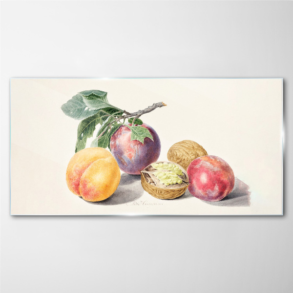 Tableau photo sur verre Bouquet de fruits sur fond blanc