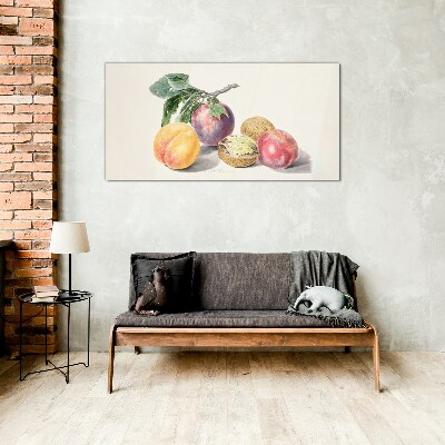 Tableau photo sur verre Bouquet de fruits sur fond blanc