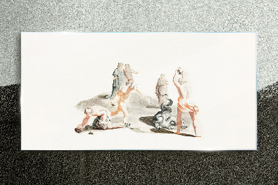 Tableau sur verre Scène mythologique aux tons pastel