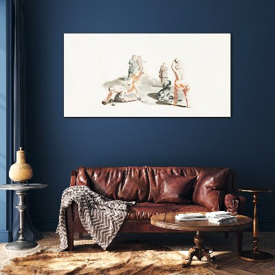 Tableau sur verre Scène mythologique aux tons pastel