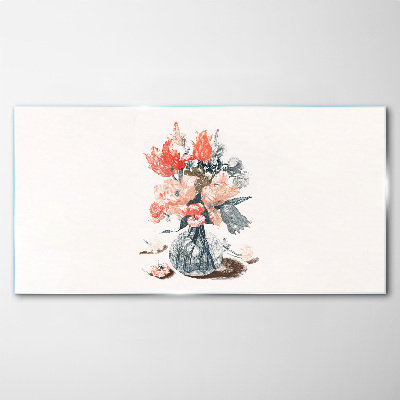 Tableau photo sur verre Bouquet de fleurs dans un vase