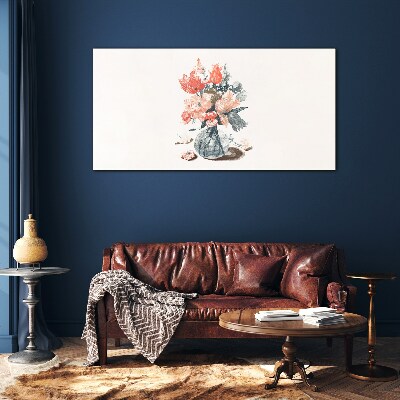 Tableau photo sur verre Bouquet de fleurs dans un vase