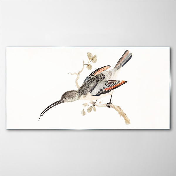 Tableau sur verre Un oiseau sur une branche