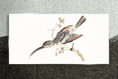 Tableau sur verre Un oiseau sur une branche