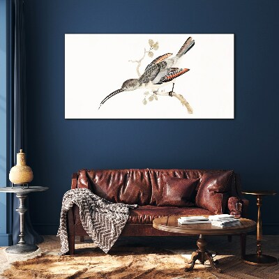 Tableau sur verre Un oiseau sur une branche