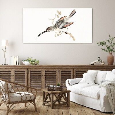 Tableau sur verre Un oiseau sur une branche