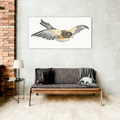 Tableau verre imprimé Canari doré en vol