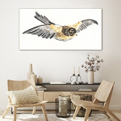 Tableau verre imprimé Canari doré en vol
