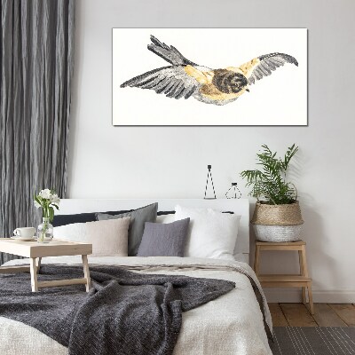 Tableau verre imprimé Canari doré en vol