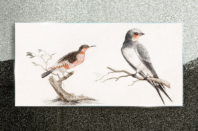 Tableau en verre Oiseaux sur les branches