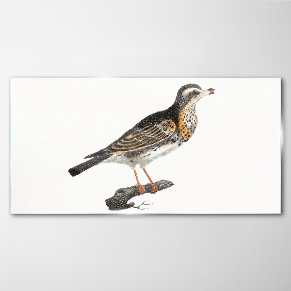 Tableau en verre Un oiseau sur une branche