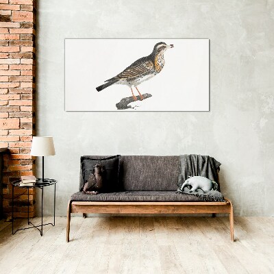 Tableau en verre Un oiseau sur une branche