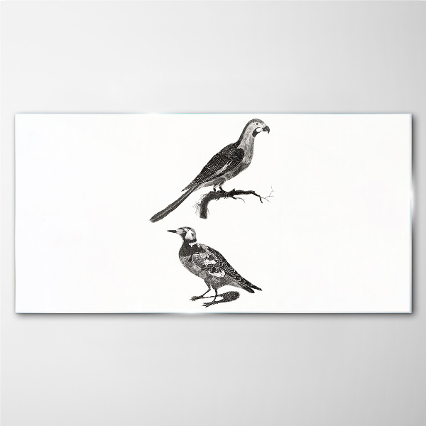 Tableau imprimé sur verre Oiseaux sur une branche