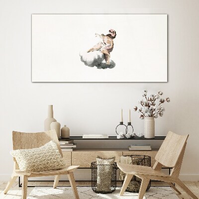 Tableau photo sur verre Ange sur un nuage