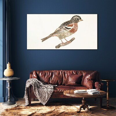 Tableau en verre Un oiseau sur une branche