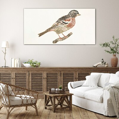 Tableau en verre Un oiseau sur une branche