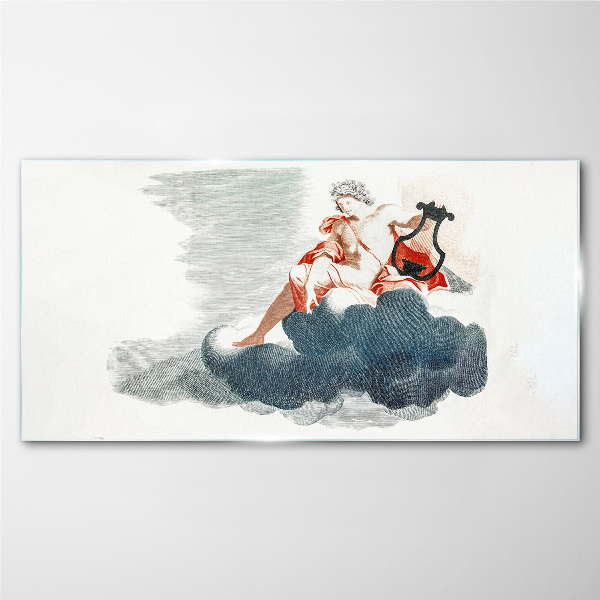 Tableau imprimé sur verre Muse musicale dans les nuages