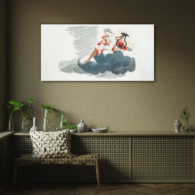 Tableau imprimé sur verre Muse musicale dans les nuages