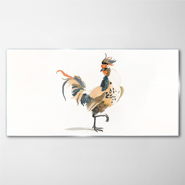 Tableau verre imprimé Coq à l'aquarelle