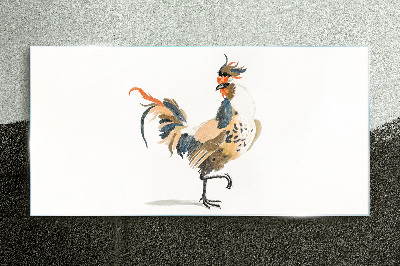 Tableau verre imprimé Coq à l'aquarelle