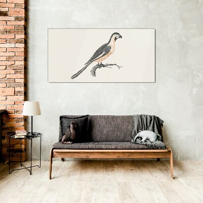 Tableau imprimé sur verre Un oiseau sur une branche