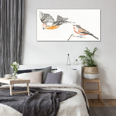 Tableau photo sur verre Oiseaux en vol et sur une branche