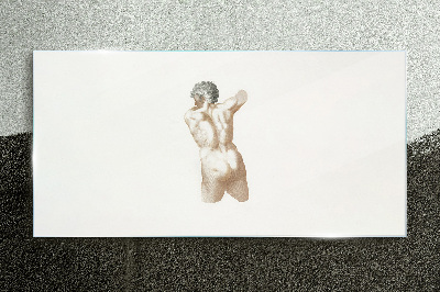 Tableau sur verre Nu d'un homme avec des cheveux