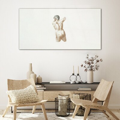 Tableau sur verre Nu d'un homme avec des cheveux