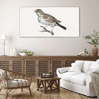 Tableau sur verre Rossignol sur une branche