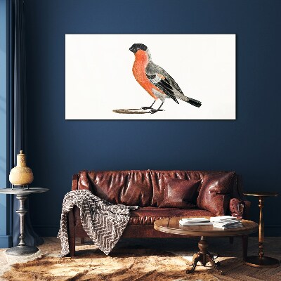 Tableau imprimé sur verre Rouge-gorge sur fond blanc