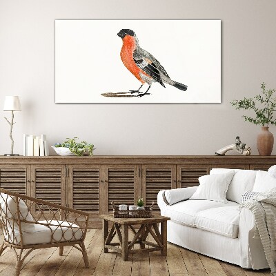 Tableau imprimé sur verre Rouge-gorge sur fond blanc