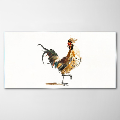 Tableau verre imprimé Coq en mouvement