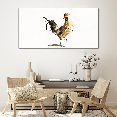 Tableau verre imprimé Coq en mouvement