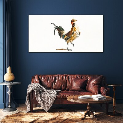 Tableau verre imprimé Coq en mouvement