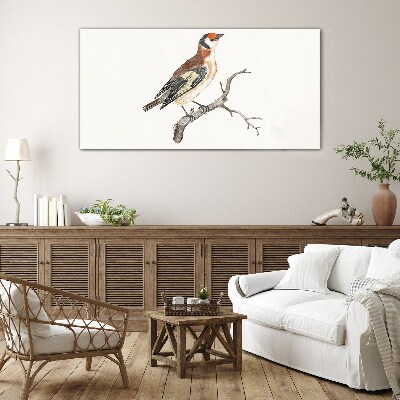 Tableau photo sur verre Un oiseau sur une branche